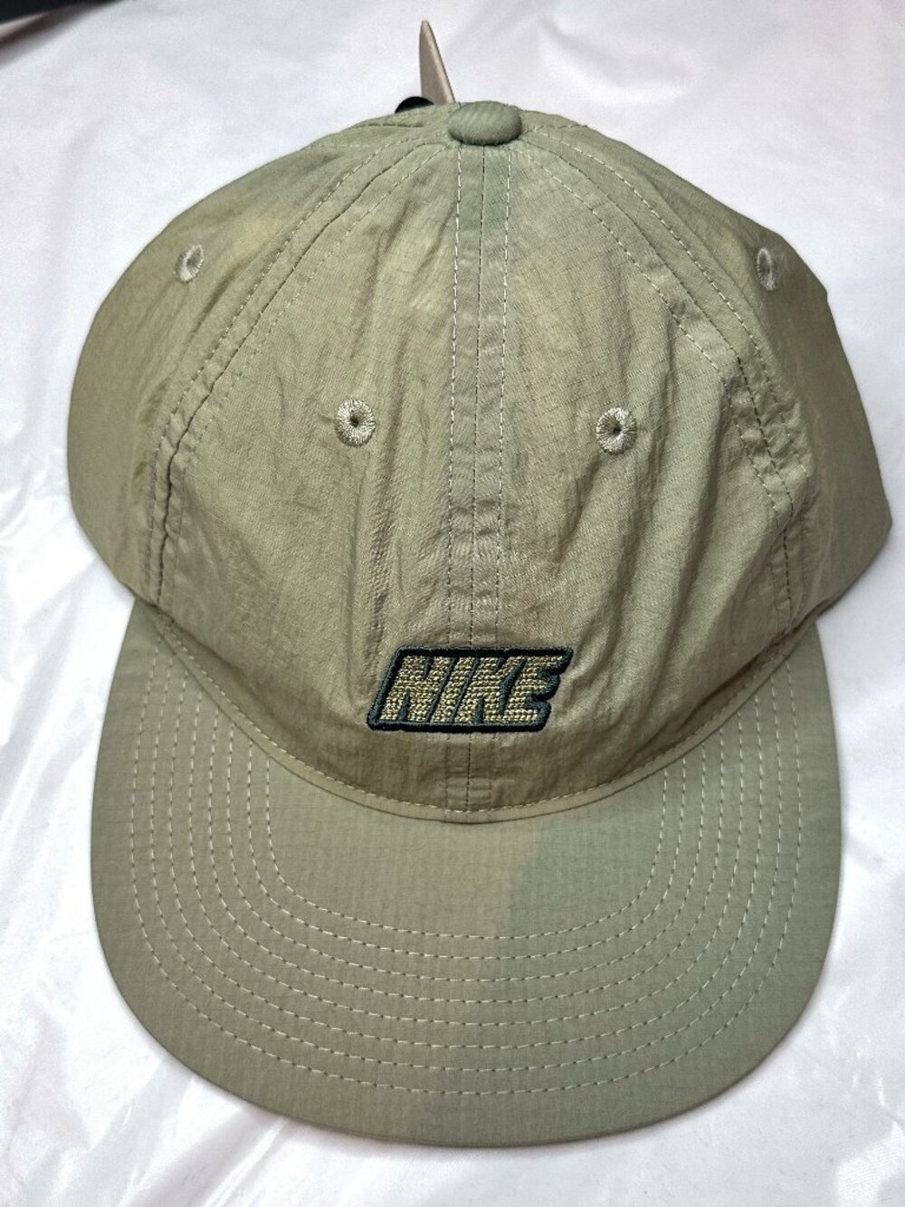 NIKE Originals Poly Olive Green Sport Cap Adjustable Hat Sz M/L Swoosh Athletic